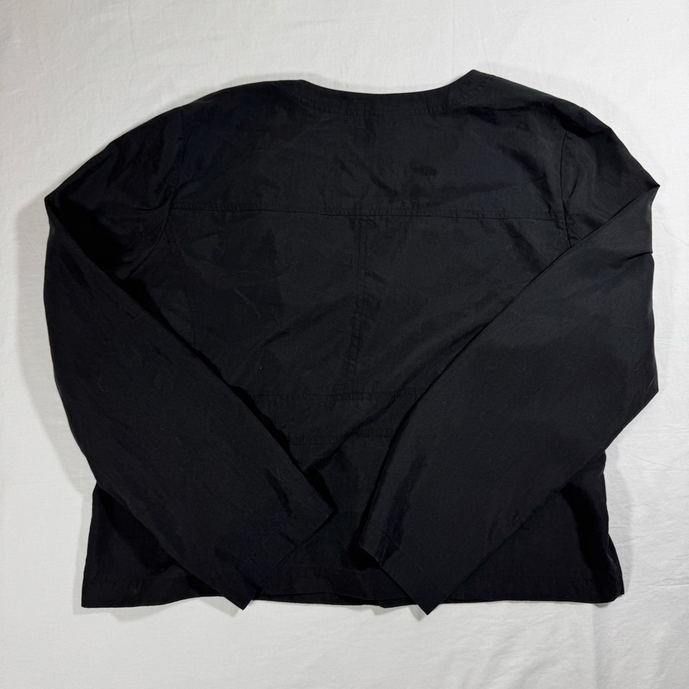 Eileen Fisher Lyocell Cardigan Crop Tencel Black Jacket‎ Size Large - Picture 3 of 7